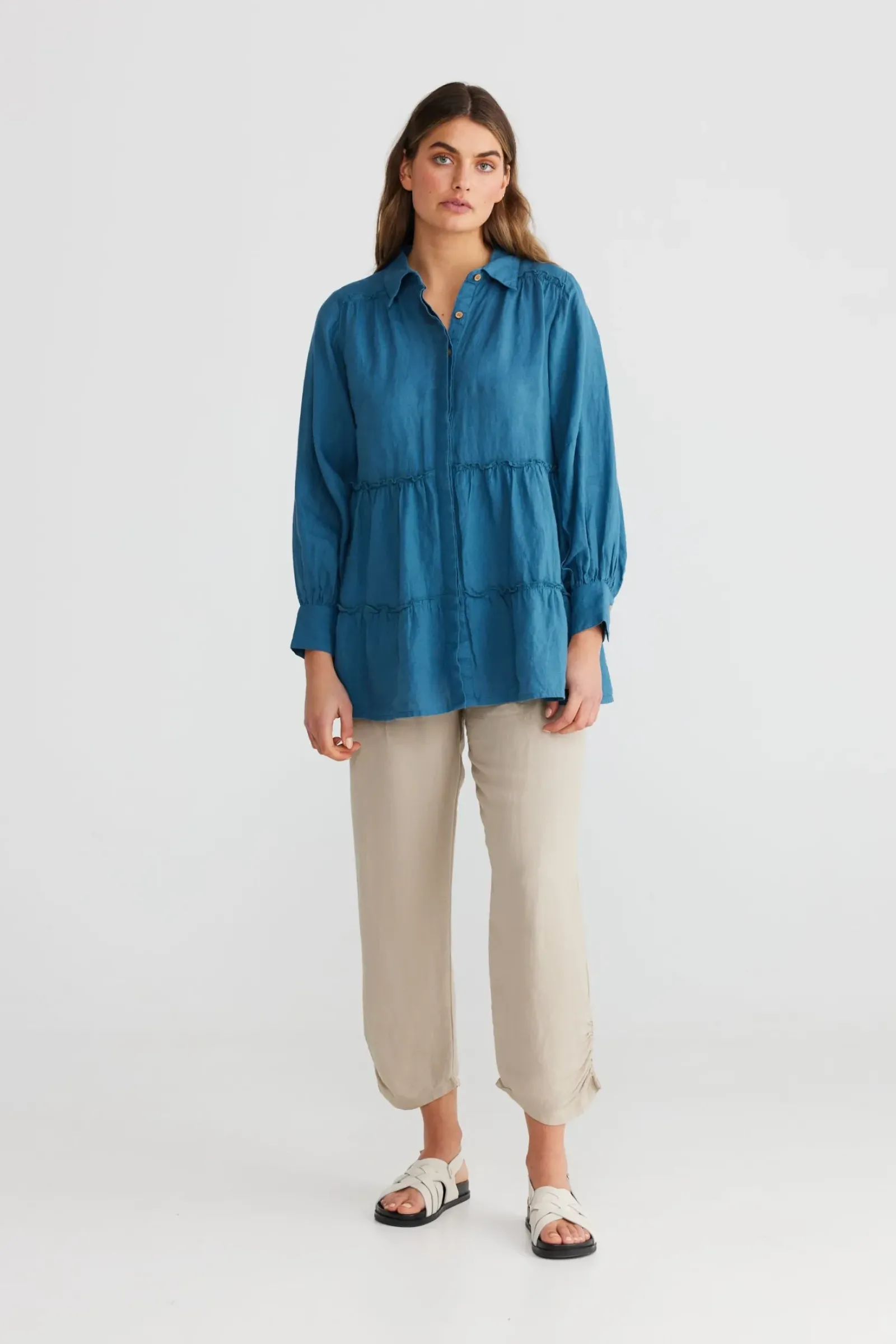 Women The Shanty Mia Top - Blue Steel