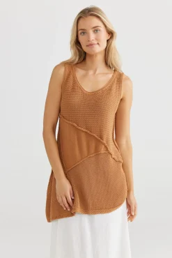 Women The Shanty Milano Knit Singlet - Tan