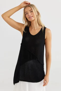 Women The Shanty Milano Knit Singlet - Black