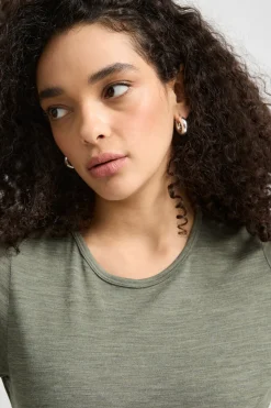 Women Toorallie Crew Merino Tee - Bay Leaf