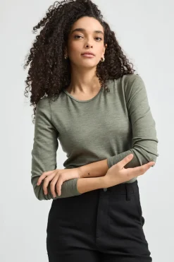 Women Toorallie Crew Merino Tee - Bay Leaf
