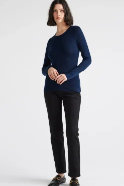 Women Toorallie Crew Merino Tee - Navy