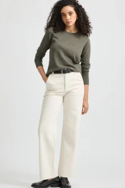 Women Toorallie Fine Merino Crew - Bay Leaf