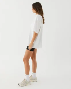 Women Upstate Hustle Tee- White Bars