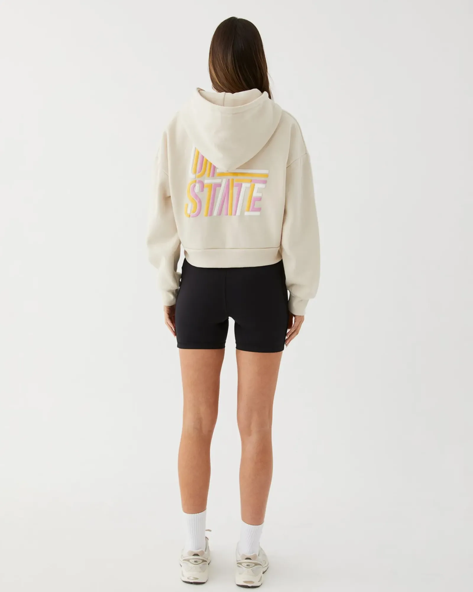 Women Upstate Zip Through Cropped Hoodie- Chalk Multi