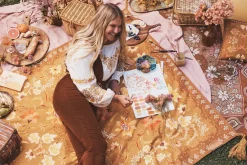 Wandering Folk Picnic Rug - Golden Folk