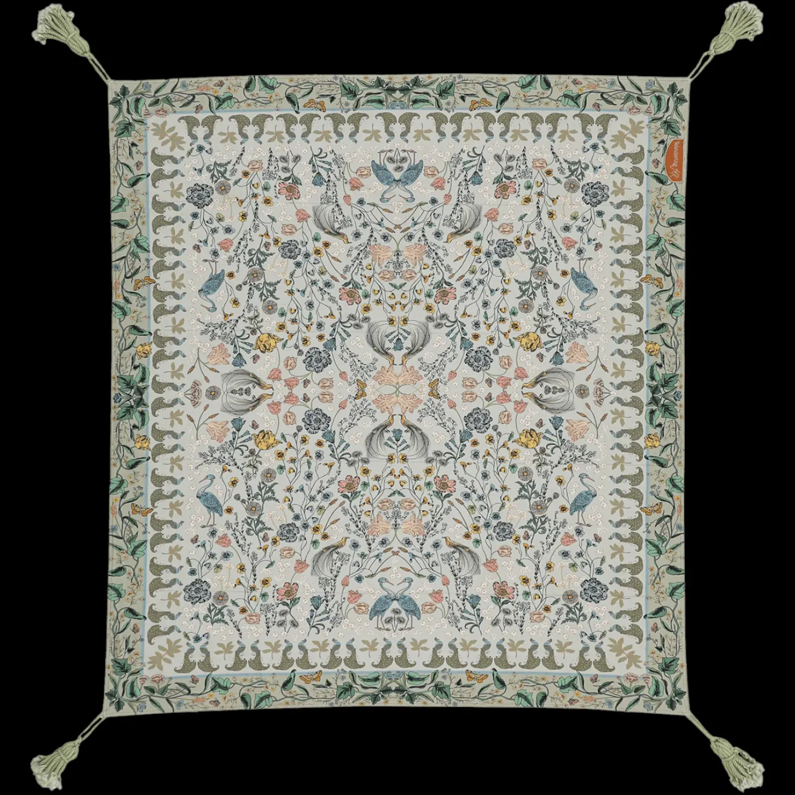 Wandering Folk Picnic Rug - Wonderland Sage