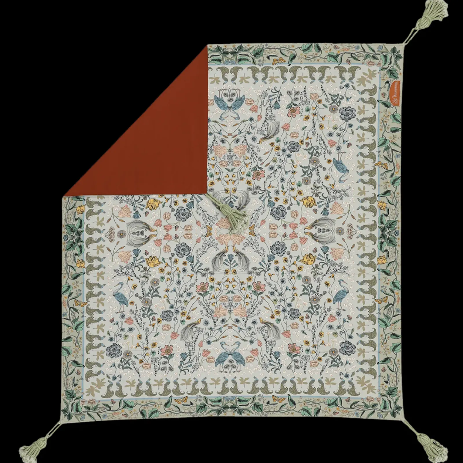 Wandering Folk Picnic Rug - Wonderland Sage
