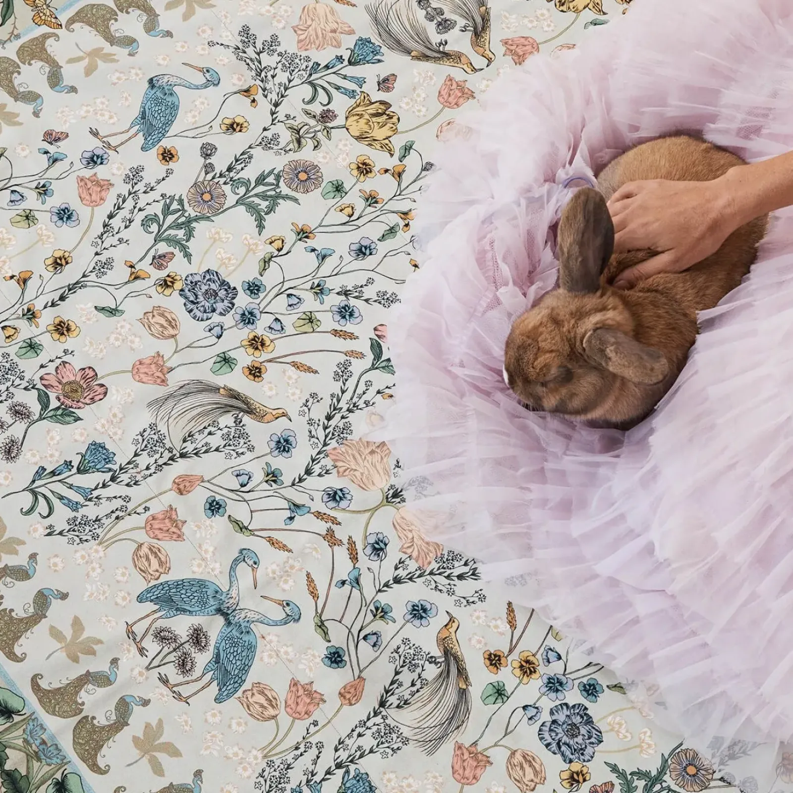 Wandering Folk Picnic Rug - Wonderland Sage