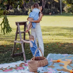 Wandering Folk Woven Throw - Kaleid Mist