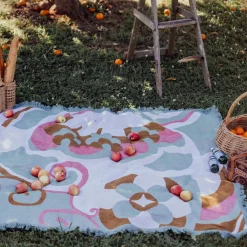 Wandering Folk Woven Throw - Kaleid Mist