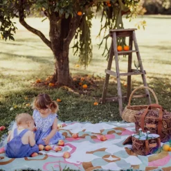 Wandering Folk Woven Throw - Kaleid Mist