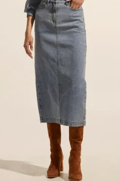 Women Zoe Kratzmann Accord Skirt - Washed Denim