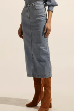 Women Zoe Kratzmann Accord Skirt - Washed Denim