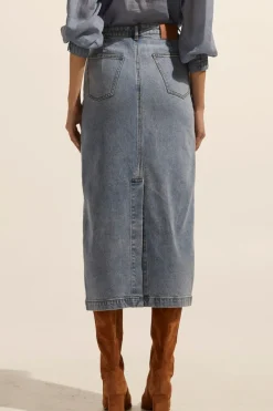 Women Zoe Kratzmann Accord Skirt - Washed Denim