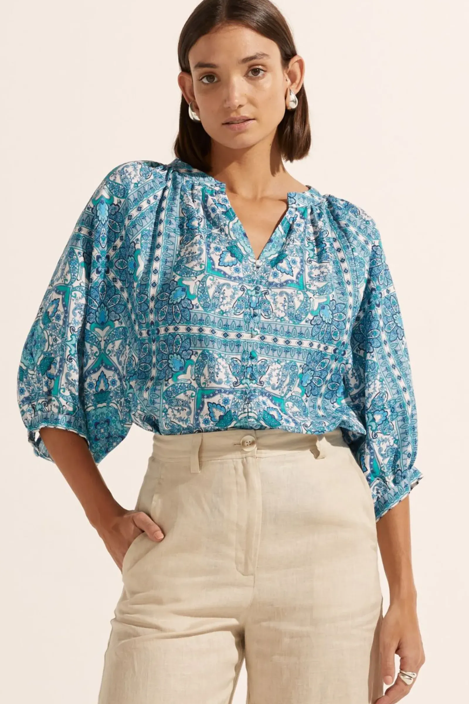 Women Zoe Kratzmann Hanker Top - Sapphire Tile