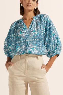 Women Zoe Kratzmann Hanker Top - Sapphire Tile