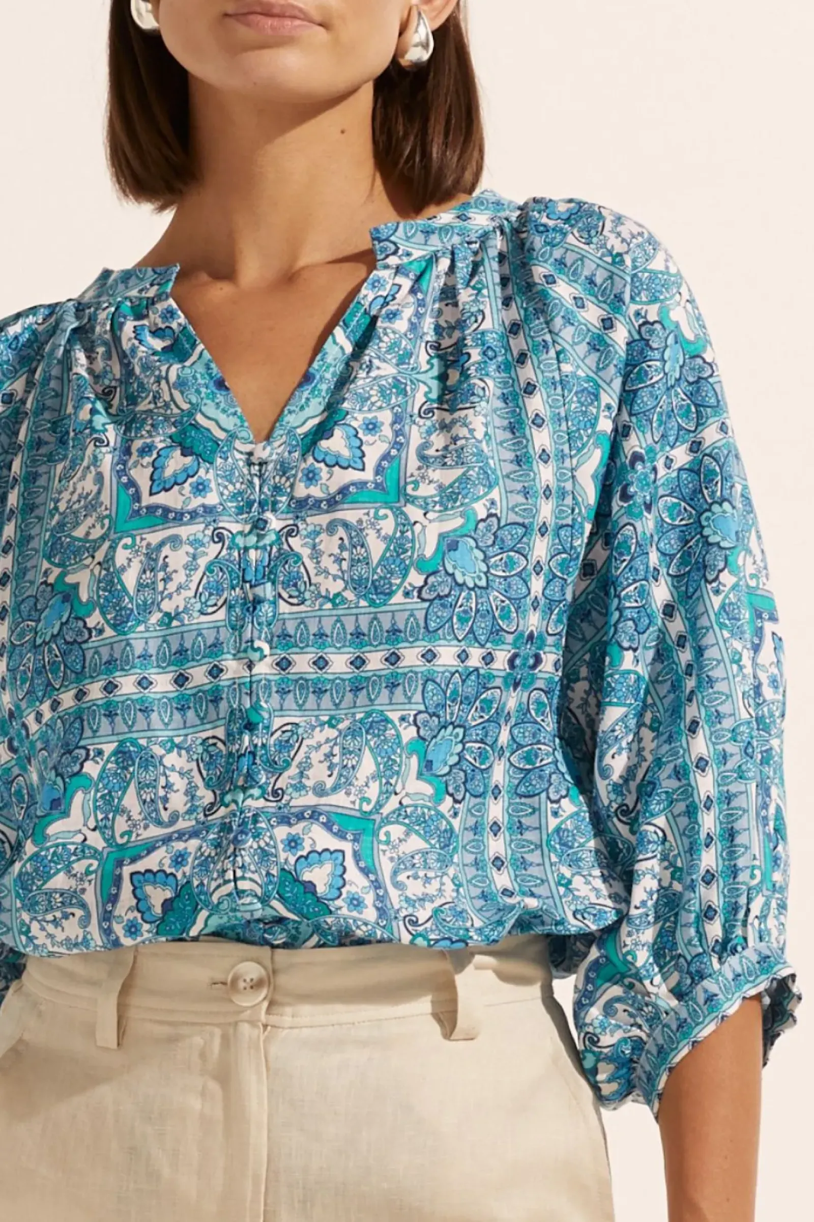 Women Zoe Kratzmann Hanker Top - Sapphire Tile