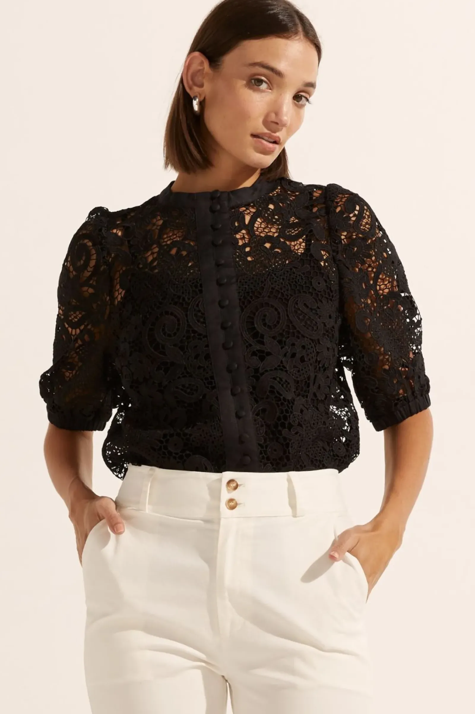 Women Zoe Kratzmann Parade Lace Top - Black