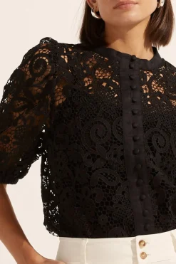 Women Zoe Kratzmann Parade Lace Top - Black