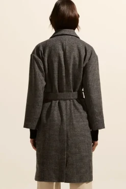 Women Zoe Kratzmann Pillar Coat - Black Mini Check