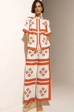 Women Zoe Kratzmann Pixel Top - Tamarillo Scarf