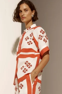 Women Zoe Kratzmann Pixel Top - Tamarillo Scarf