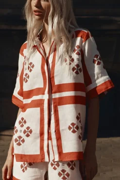 Women Zoe Kratzmann Pixel Top - Tamarillo Scarf